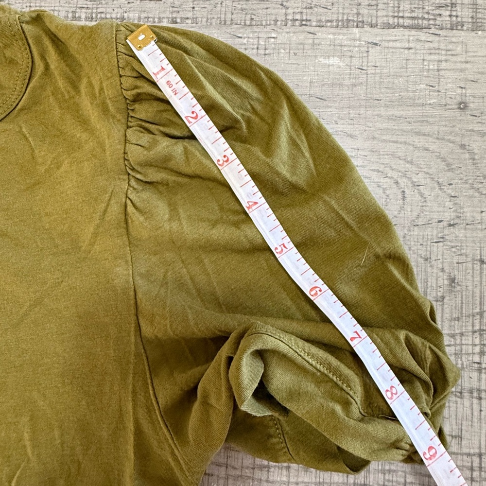 A New Day Olive Green Puff Sleeve T-Shirt M - Picture 3 of 10